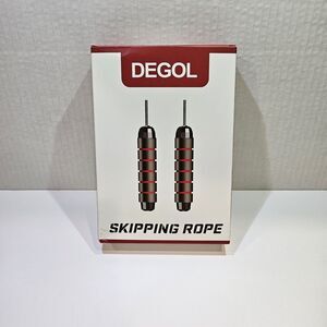 DEGOL Skipping Jump Rope Ball Bearings Rapid Speed Cable Adjustable Red Black
